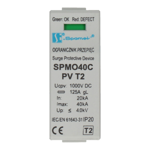 Warystorowy ogranicznik przepięć do instalacji fotowoltaicznych PV 3P, 1000V DC,  typ 2 (klasa C)  - Poglądowe zdjęcie